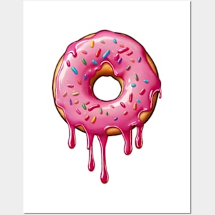 Pink Donut with Sprinkles Posters and Art